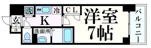 三ノ宮駅 徒歩7分 13階の物件間取画像